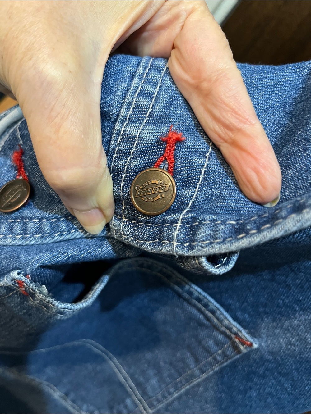 Dickies Blue Relaxed Fit Denim Overalls 42” x 29” - Picture 7 of 9